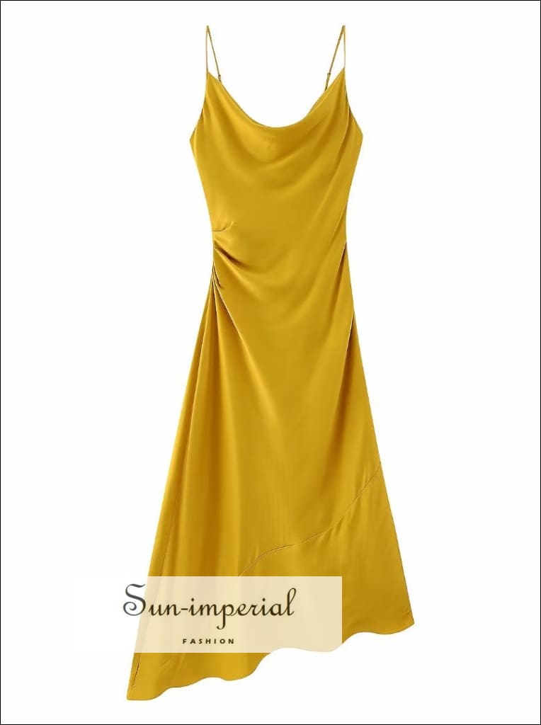 yellow dress midi sexy Sun-imperial
