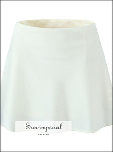 Women’s Beige Low Waist Satin A-line Mini Skirt A-Line Sun-Imperial United States