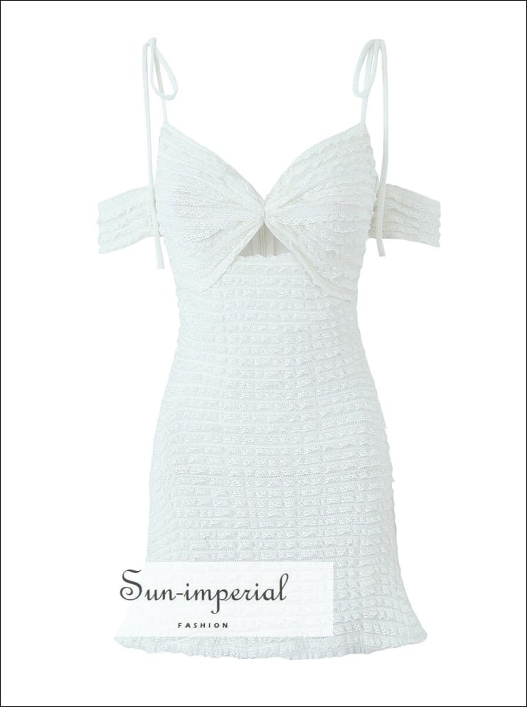 white christmas dresses Cut Out Tie Front Mini Dress