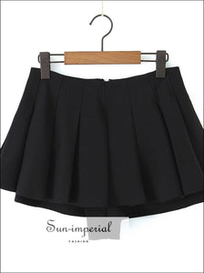 Women High Waist a Line Pleated Mini Skirt Shorts A line Sun-Imperial United States