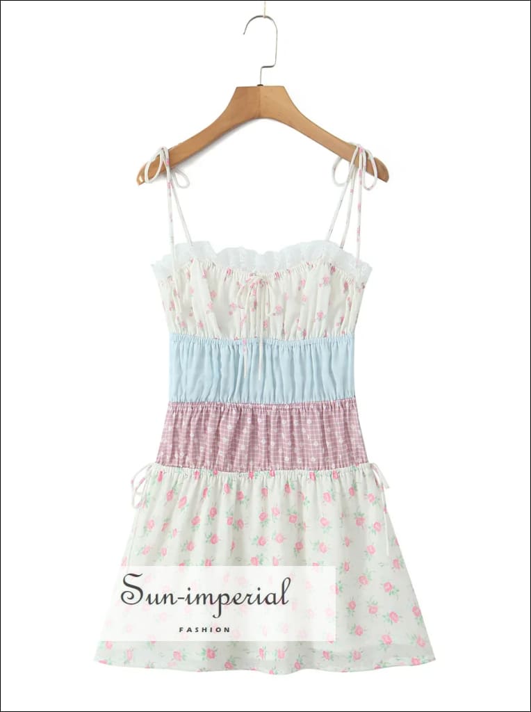 knee length dresses for ladies Color Block Mini Dress Medium main image 1