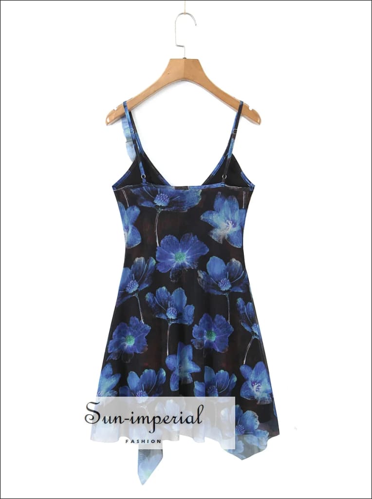 blue floral mesh dress Mimosa Blue Floral Mesh Bandeau Dress