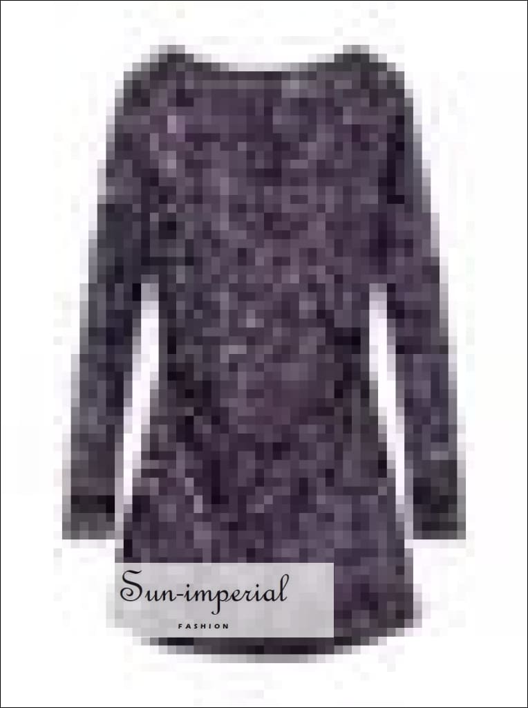 Sun-Imperial - Womens Purple Sequin Long Sleeve Backless Mini Dress Purple / Xs Sun-Imperial - Womens Purple Sequin Long Sleeve Backless Mini Dress Purple / Xs