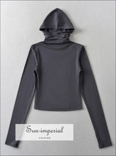 Women’s Long Sleeve Hooded From Fitting Top With Thumbhole Detail Sun-Imperial United States