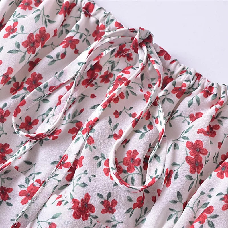 knee length dresses for ladies Courting Cami Strap Mini Dress Floral Blue