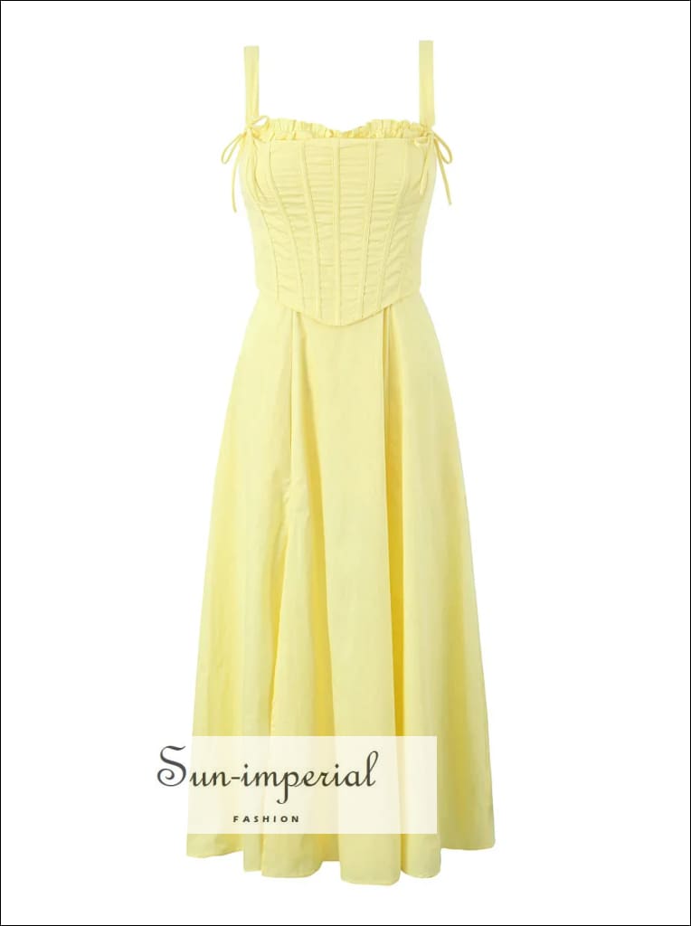 yellow tube top dress Sun-imperial