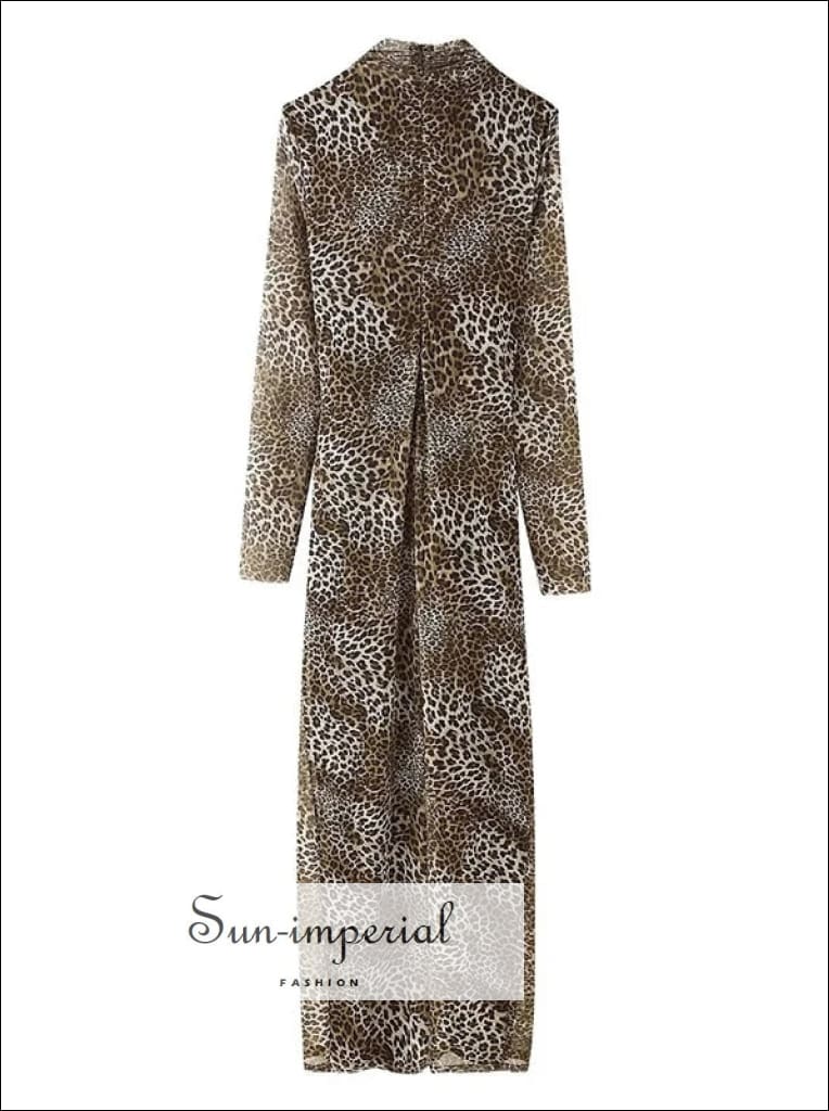 fitted lace wedding dress RYAN LEOPARD PRINT MAXI DRESS – AKIRA main image 0
