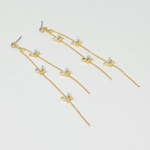 Gold plated Brass Butterflies Drop Dangle Earrings