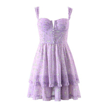 Women White Tie Cami Strap Spliced Neck Corset Style Layered Mini Dress With Ruffle Hem