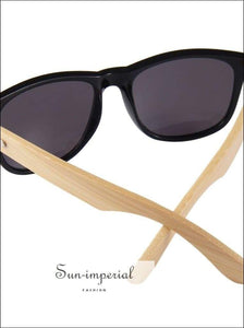 Bamboo Sunglasses Unisex Travel Vintage Wooden Leg Fashion Eyeglasses - Gold Frame Yellow SUN-IMPERIAL United States