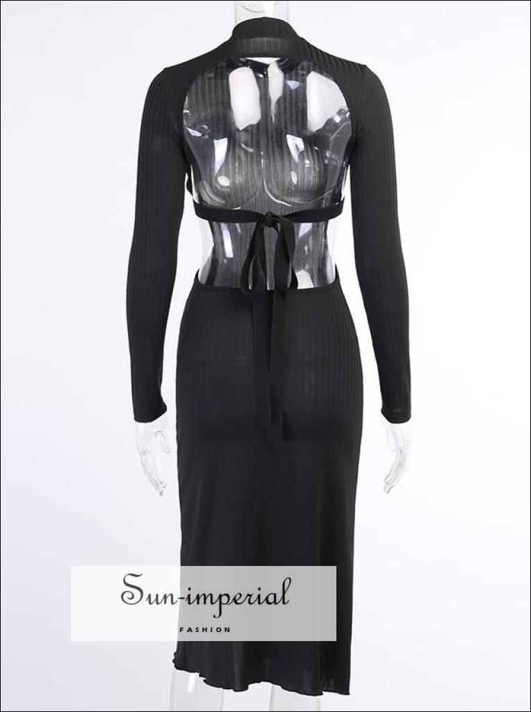 princess polly baby blue dress Black Slinky Open Ruched Back Dress | Dresses main image 1