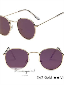 Classic Small Frame Round Sunglasses Women/menalloy Mirror Vintage Sun Glasses SUN-IMPERIAL United States