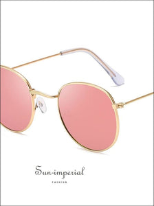 Classic Small Frame Round Sunglasses Women/menalloy Mirror Vintage Sun Glasses SUN-IMPERIAL United States