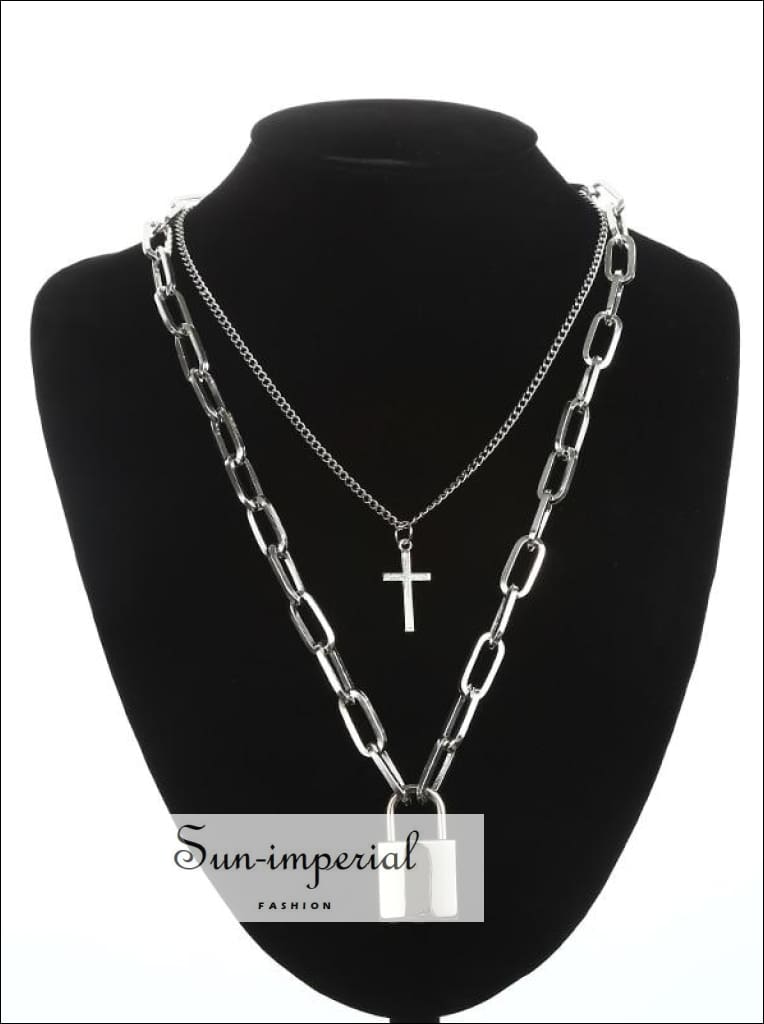 Padlock necklace punk top
