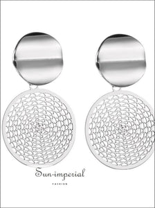 Drop Earrings for Women Geometric Simple Dangle Fashion Glossy Plated Long SUN-IMPERIAL United States