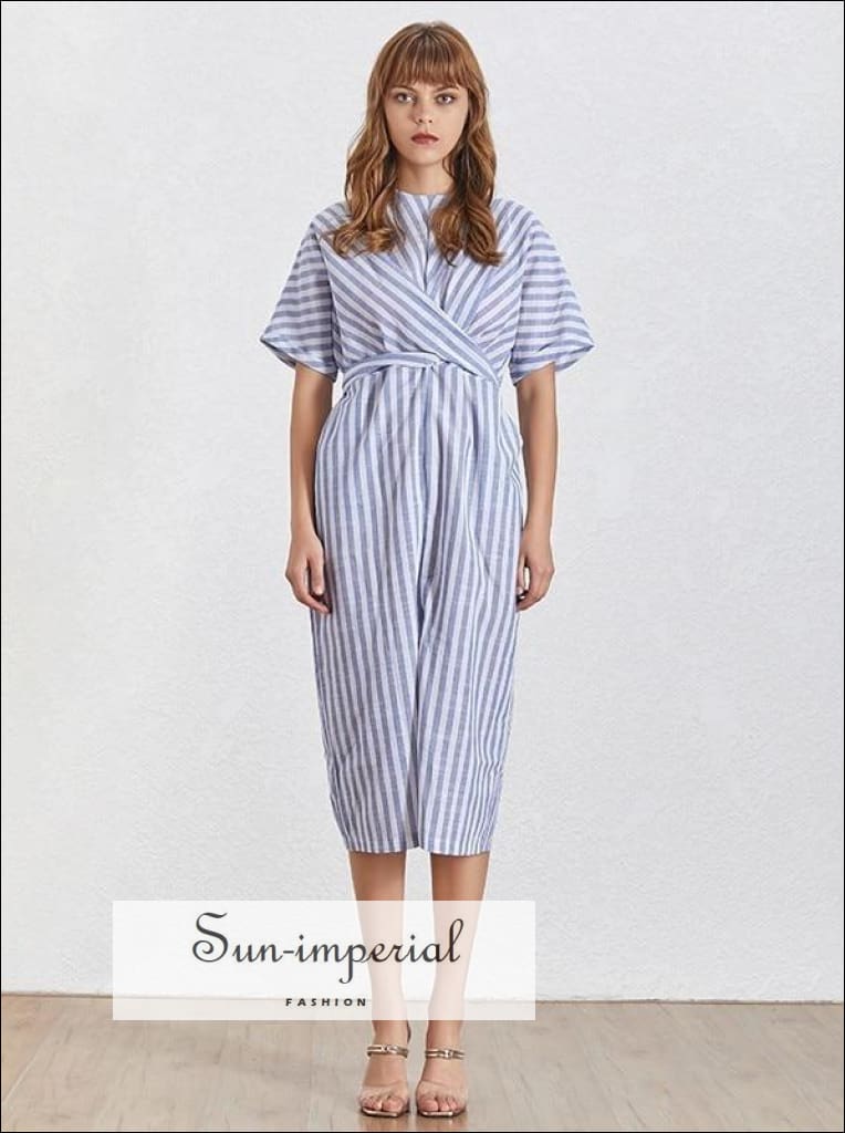 Sun imperial freya dress summer striped women dress o neck