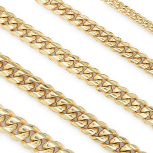 Cuban Link Chain 14K Gold Plated Curb Bracelet 8.5" Stainless Steel Jewelry For Men