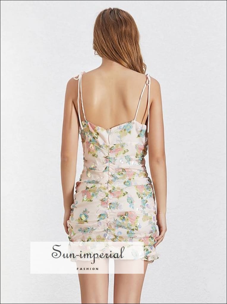 Sun-Imperial - Latina Dress- Women Vintage Floral Print Asymmetrical Mini Dress Print / S Sun-Imperial - Latina Dress- Women Vintage Floral Print Asymmetrical Mini Dress Print / S