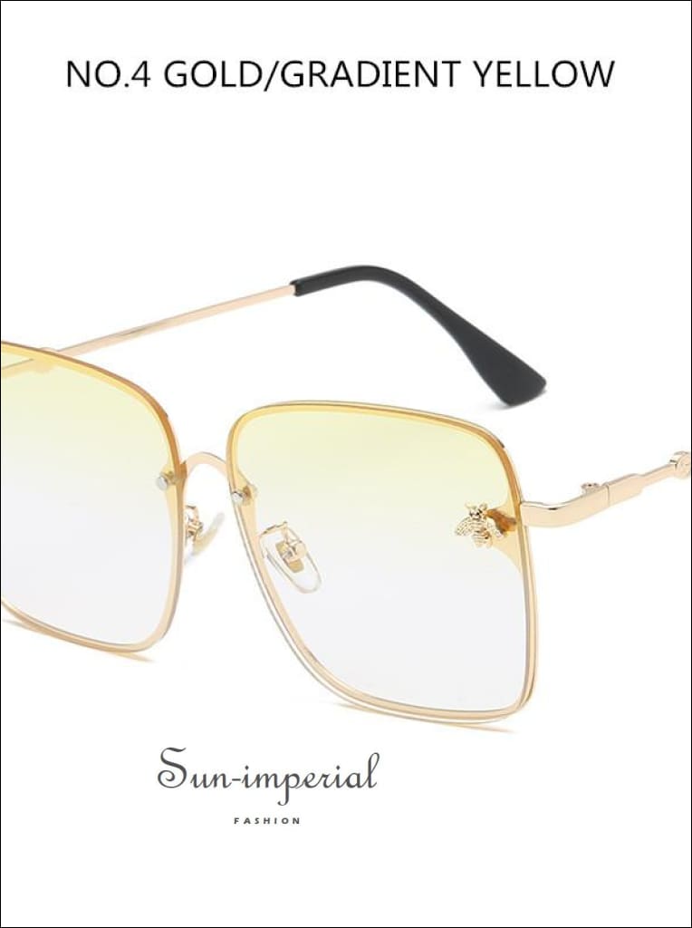 Square Sunglasses Women Fashion Oversized Metal Frame Vintage Glasses Shades