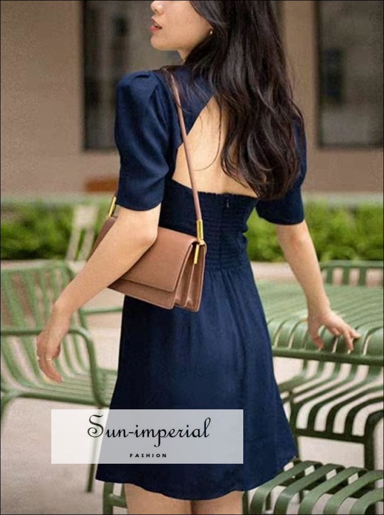 imperial blue dress Imperial Pearls Mini Dress - Blue