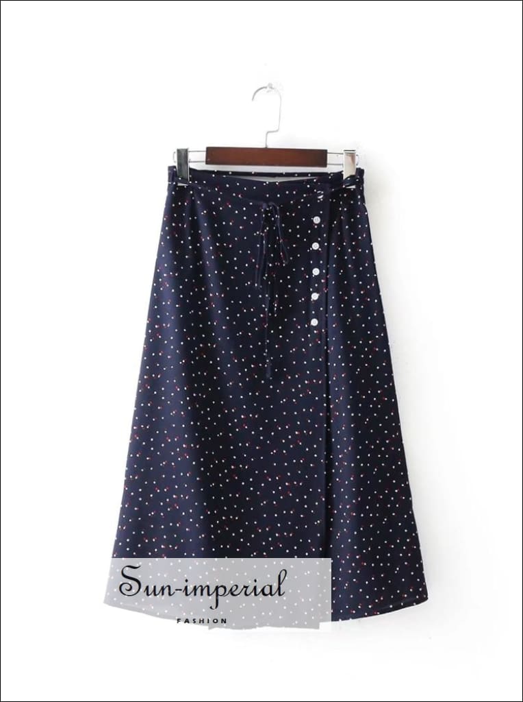 Vintage red polka dot midi skirt 2025