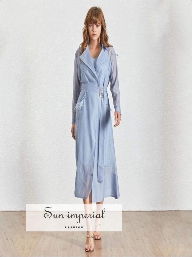 long sleeve maxi coat dress Sun-imperial