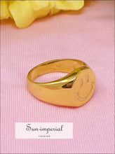 Gold Plated Stamped Smile Ring Sun-Imperial United States