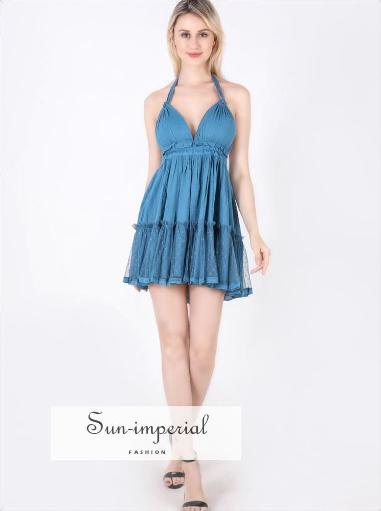 SPIRAL SUN HALTER MINI DRESS main image 1