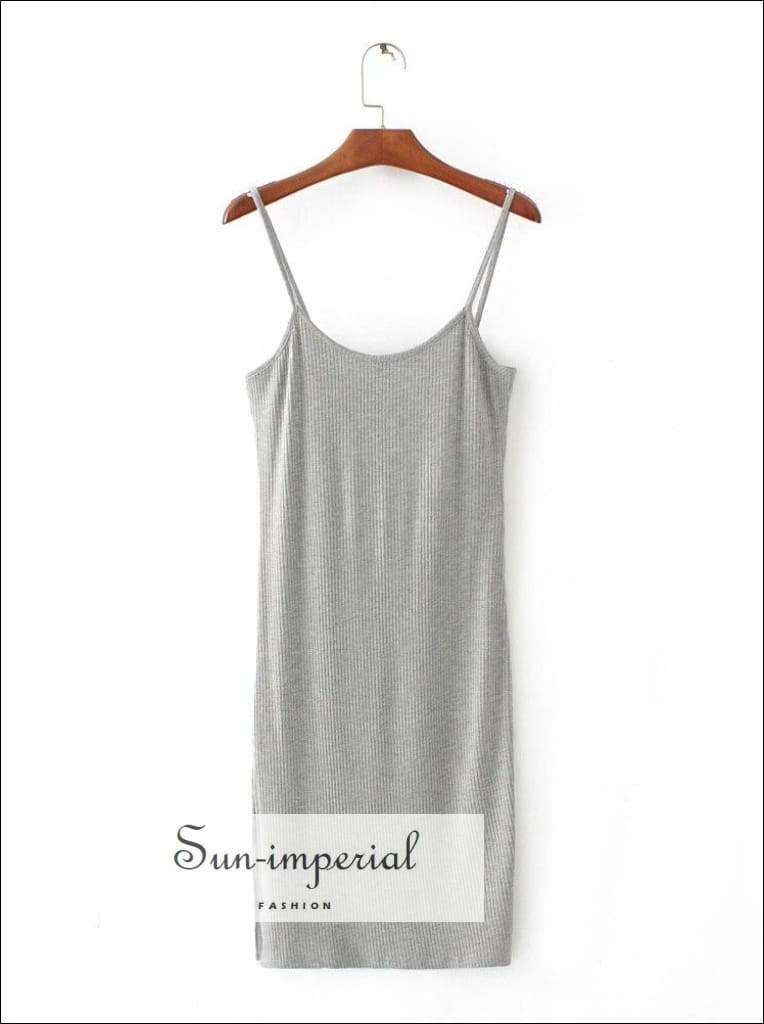 Sun-imperial - sun-imperial round neckline midi cami bodycon dress