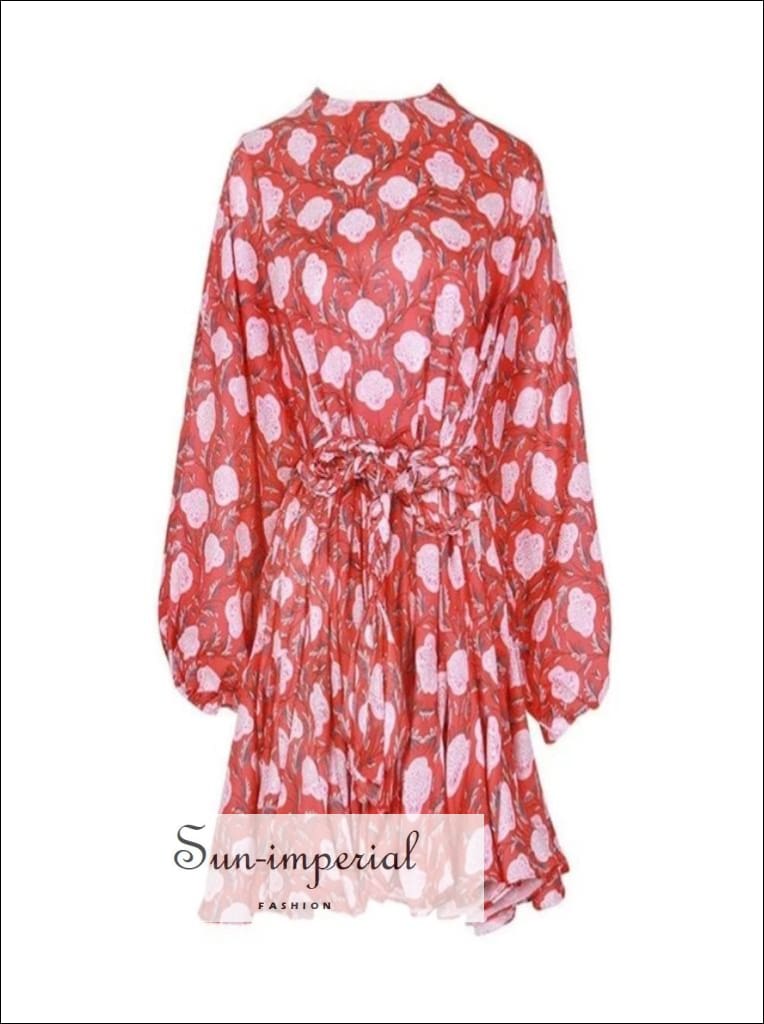 long sleeve tie dye mini dress Sun-imperial - tia dress in floral