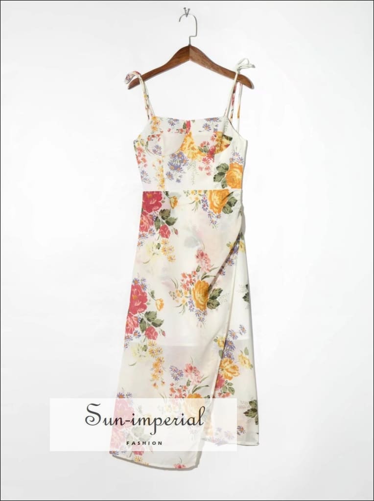 knee length dresses for ladies TIE STRAP MIDI DRESS – FORMAL SOCIETY main image 0