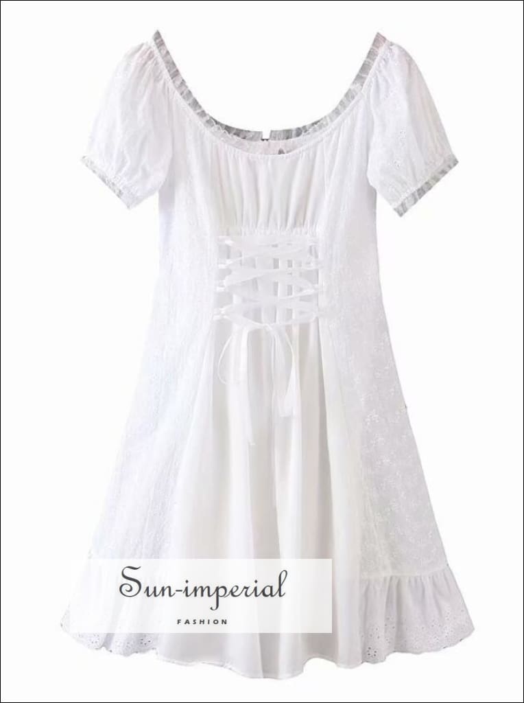 Sun-imperial - white milkmade lace front dress short sleeve Sun-Imperial Sun-imperial - white milkmade lace front dress short sleeve Sun-Imperial