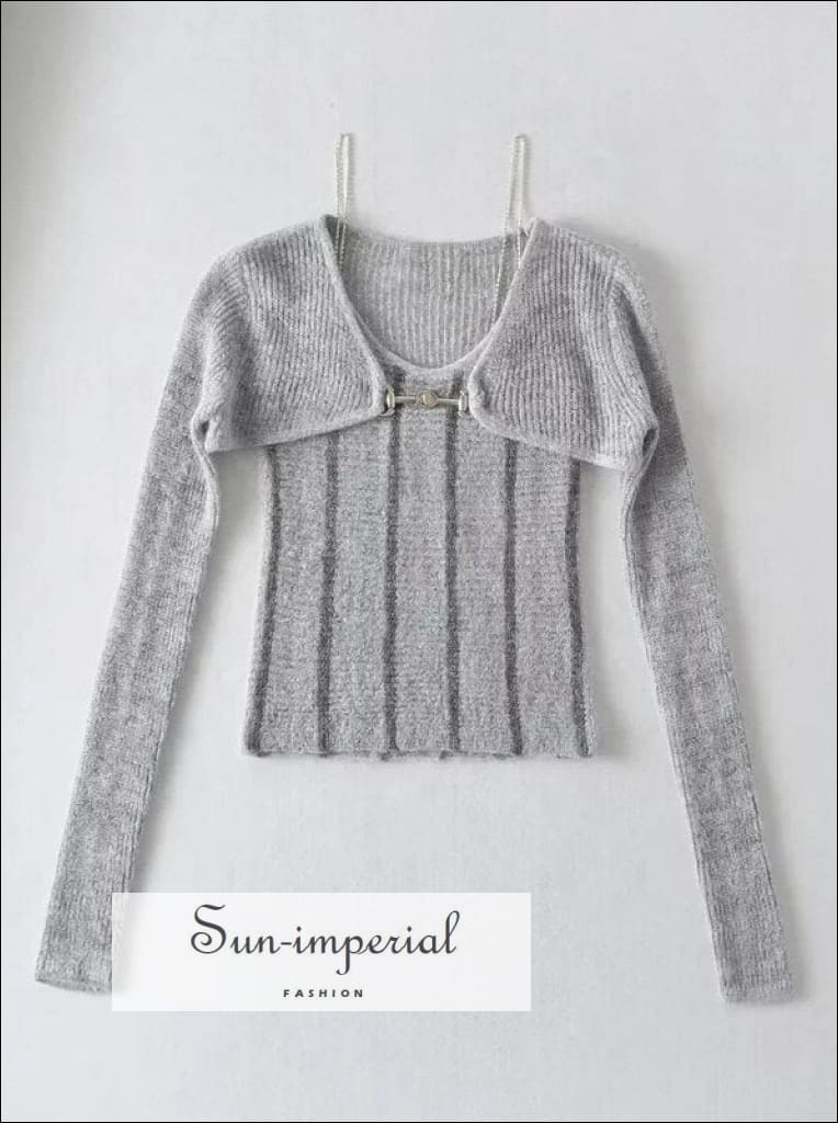 Knit Cardigan and Cami 2 Piece Set