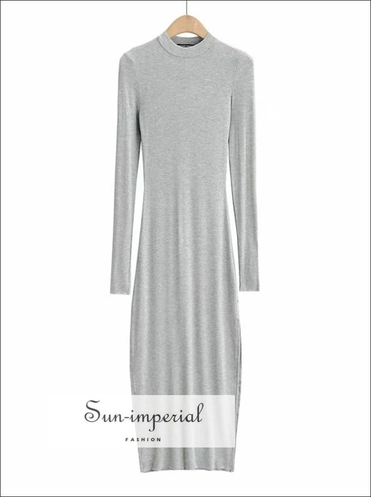 casual grey maxi dress Ribbed Knit Maxi Dress main image 0