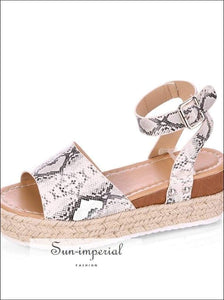 Women White Wedge Platform Sandals Strap Sandal Peep Toe Casual Woman Shoes