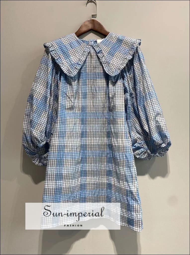 knee length dresses for ladies Let Me Love You Plaid Dress Navy / Small main image 1