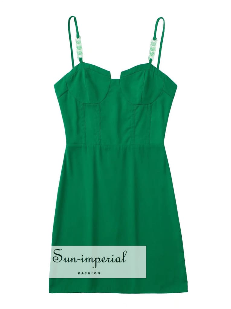 Sun-imperial - women Green bodycon camisole corset style mini dress Green / XS Sun-imperial - women Green bodycon camisole corset style mini dress Green / XS