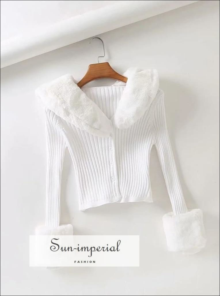 Sun-imperial - women green detachable plush faux fur collar and