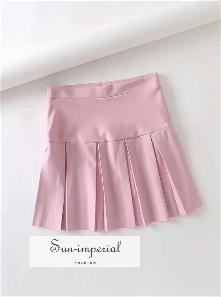 Stretch Pleated Mini Skirt