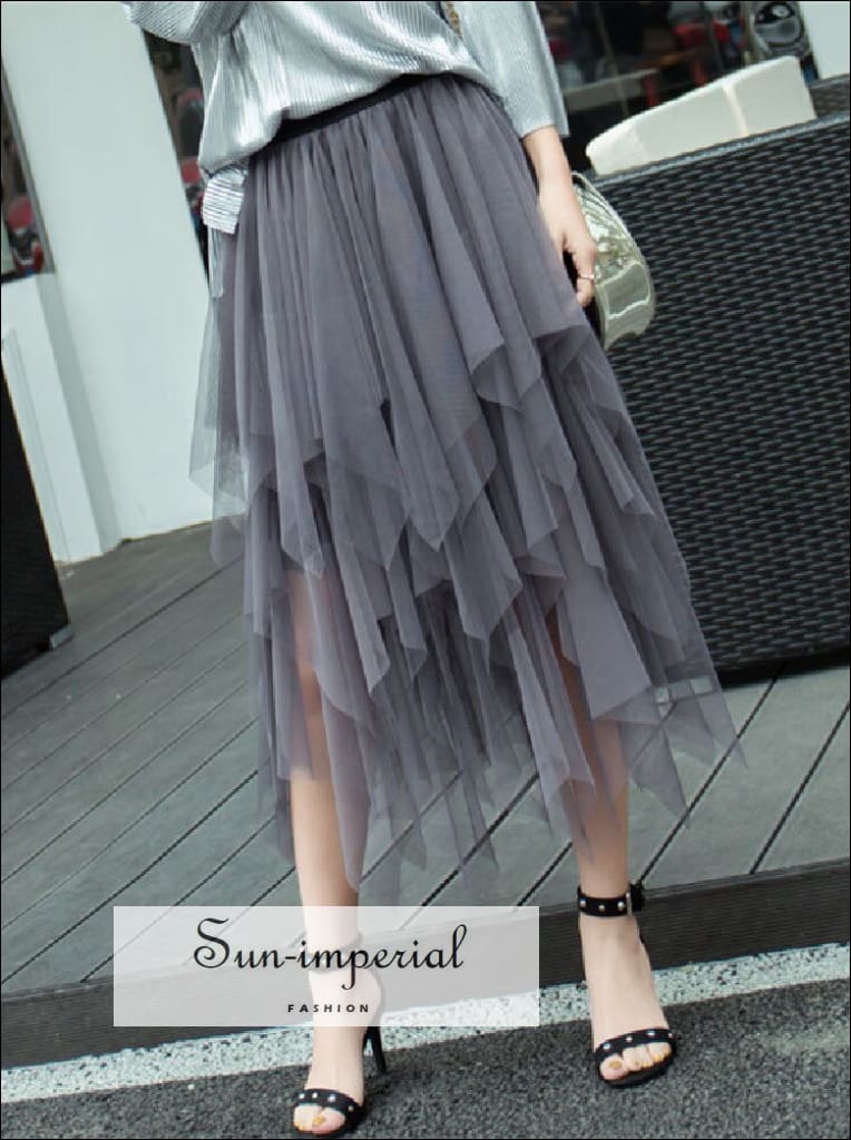 Sun-imperial - tulle mesh skirts long maxi skirt elastic high waist multi  colors – Sun-Imperial