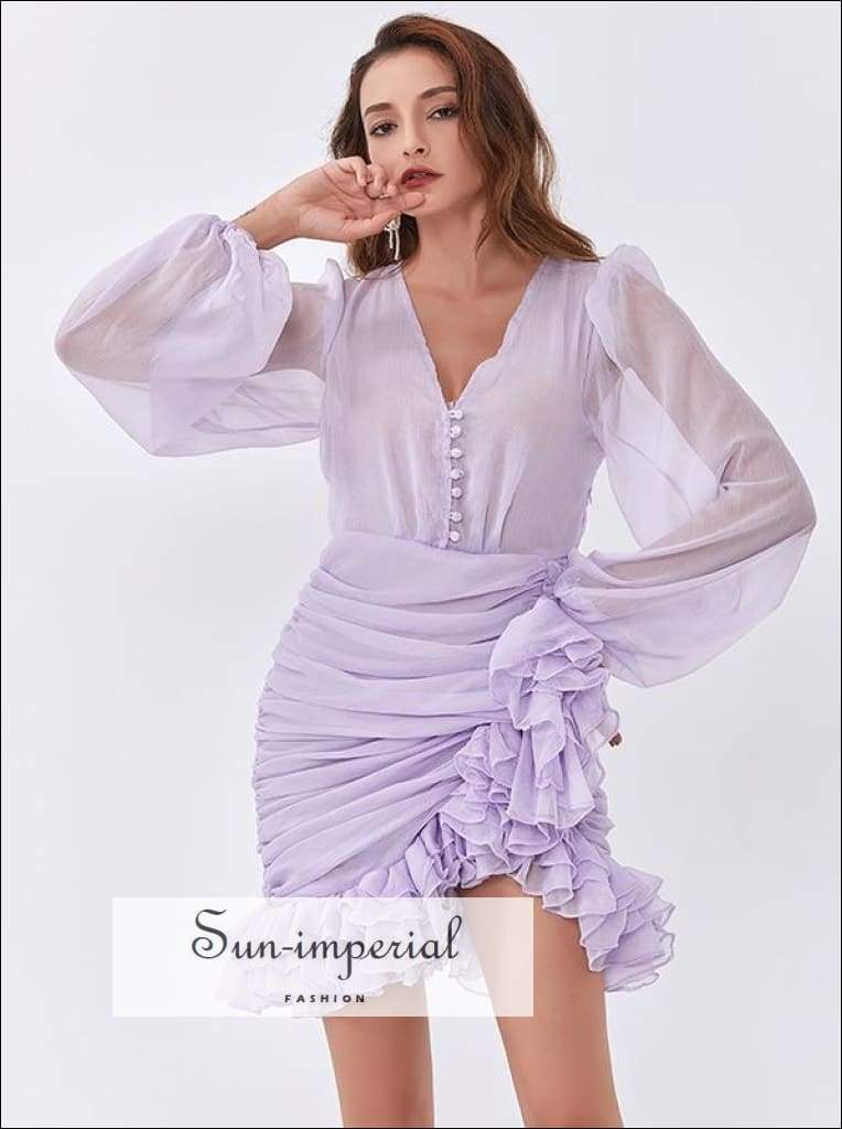 light purple ruched dress Leely Women Light Purple Satin Maxi Corset Prom Dress with Slit Mermaid Ruched One Shoulder Neck Scarf Gala Dress