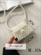 Women Mini Pearl Beaded Bag Party Shoulder Sun-Imperial United States