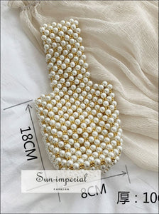 Women Mini Pearl Beaded Bag Party Shoulder Sun-Imperial United States