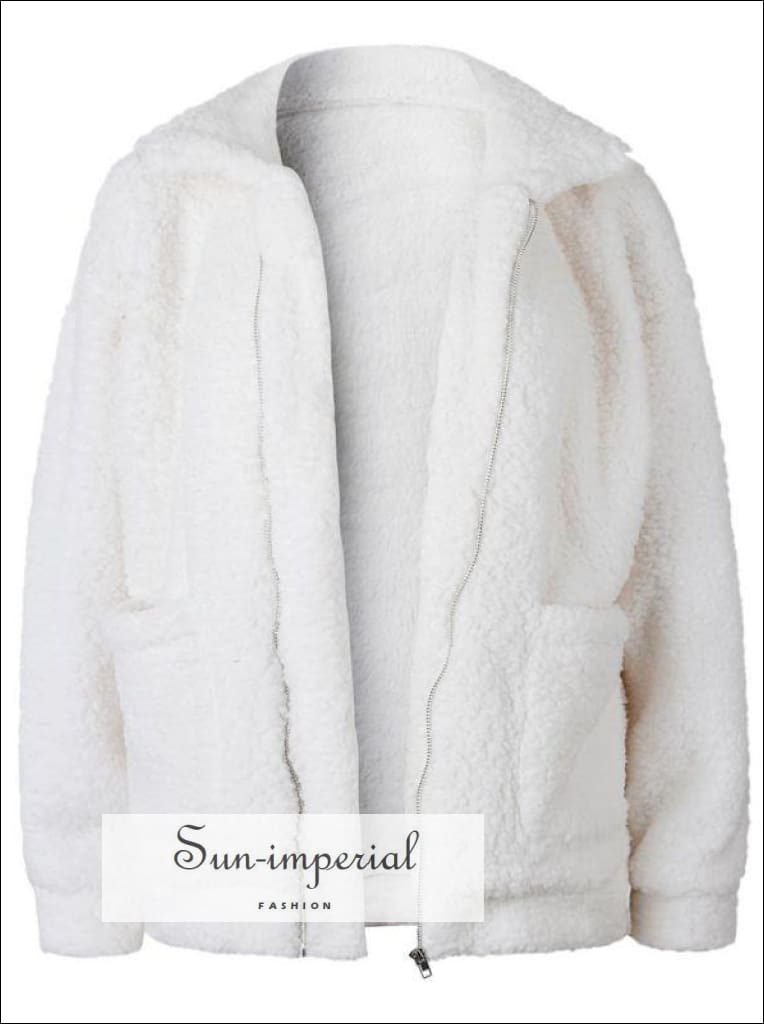 Oversized Teddy Pullover Faux Fur Cropped Jacket Coats – sunifty