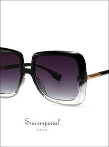 Women Retro Oversized Sunglasses Big Large Grain Frame Sun-Imperial United States