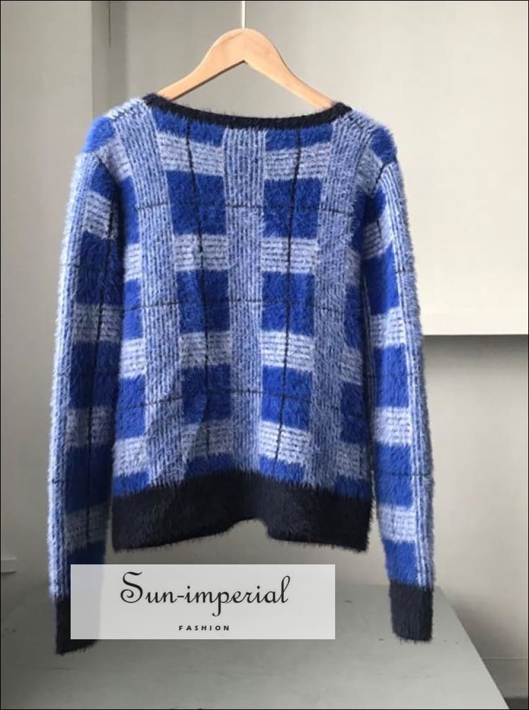 Vintage plaid best sale cardigan sweater