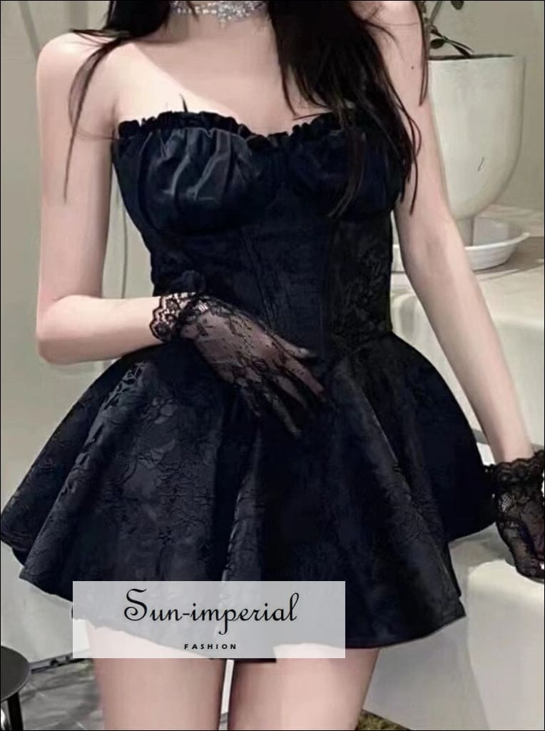 Sun-imperial - women white a-line pleated hem corset style