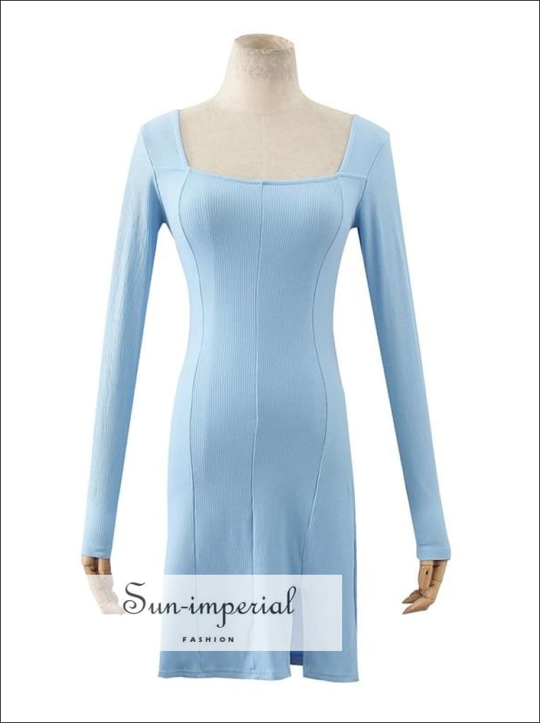 sachin and babi light blue dress Square Neck Party Dress main image 0