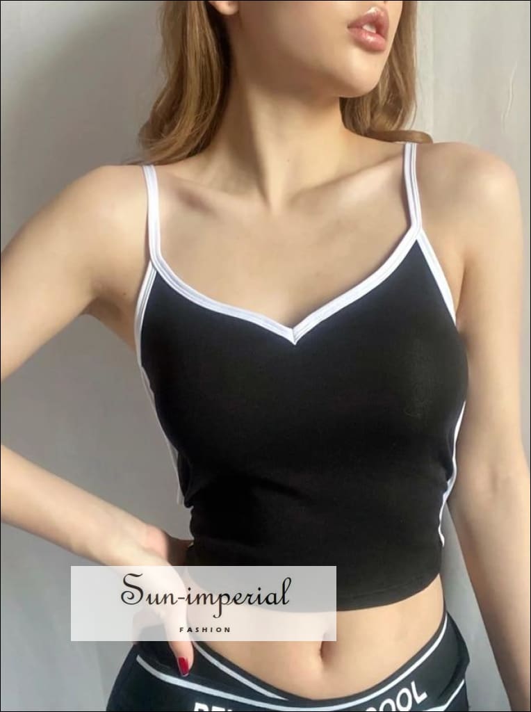 Sun-imperial - women white sweetheart neckline camisole with padded cup and  contrast black piping – Sun-Imperial