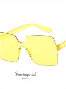 Women Yellow Fashion Sunglasses Oversized Square Shape SUN-IMPERIAL United States